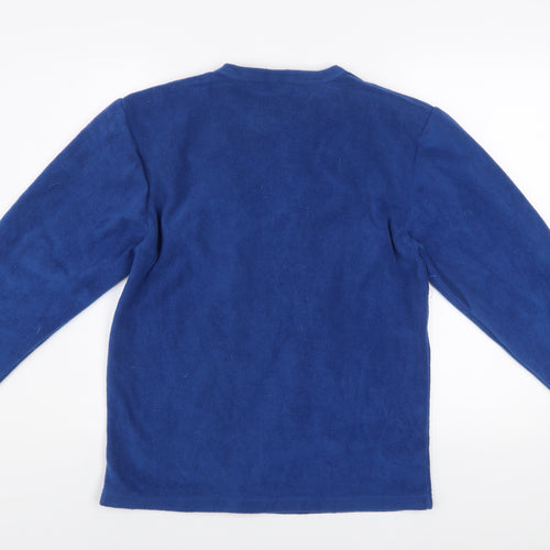 Superman Men's Blue Fleece Pyjama Top L Long Sleeve Comic Logo