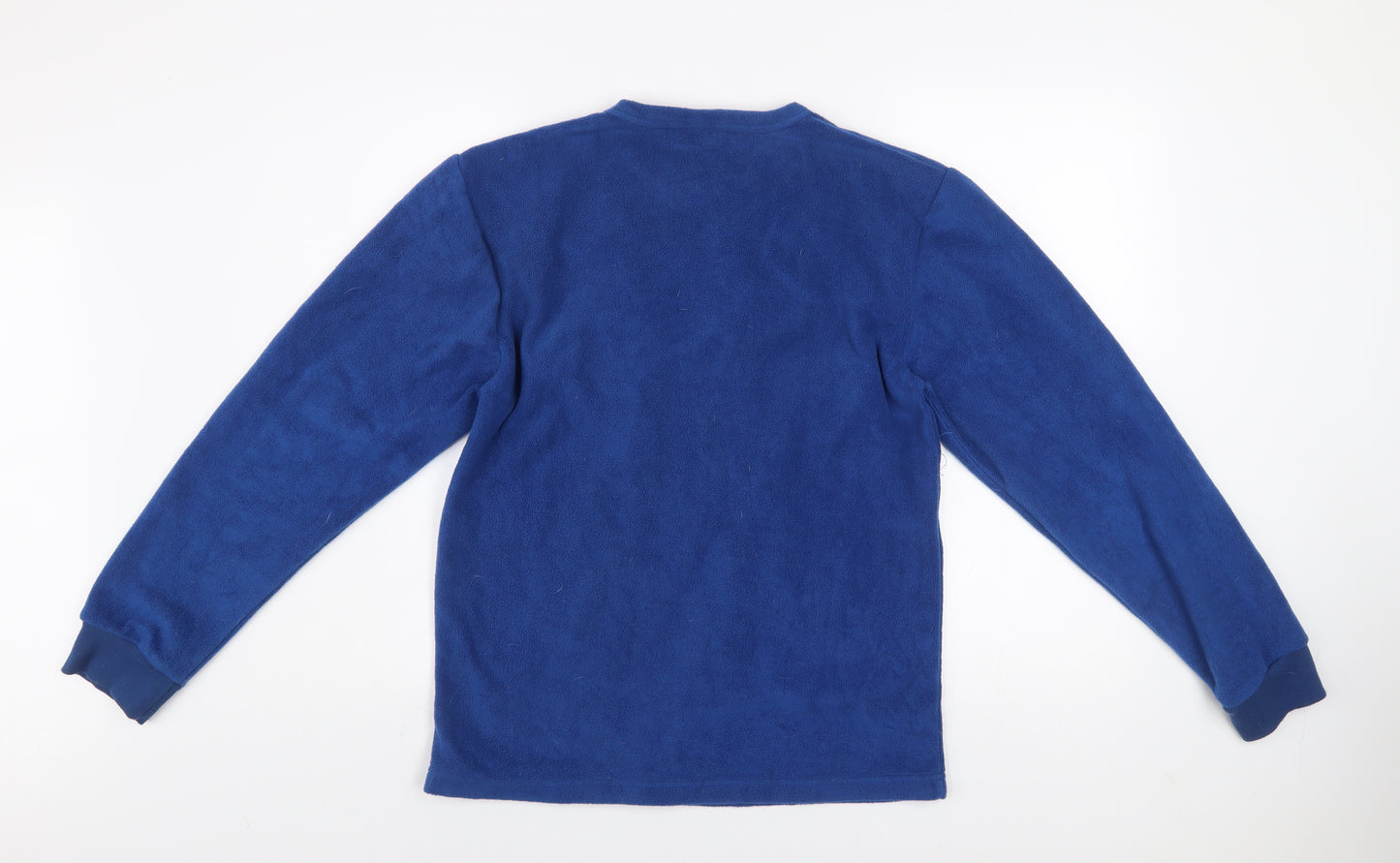 Superman Men's Blue Fleece Pyjama Top L Long Sleeve Comic Logo