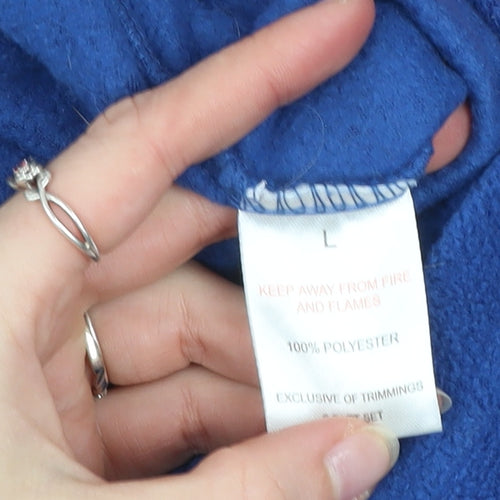 Superman Men's Blue Fleece Pyjama Top L Long Sleeve Comic Logo