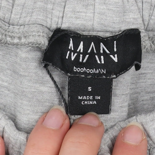 boohooMAN Men's Grey Athletic Sweat Shorts Small Tall Fit