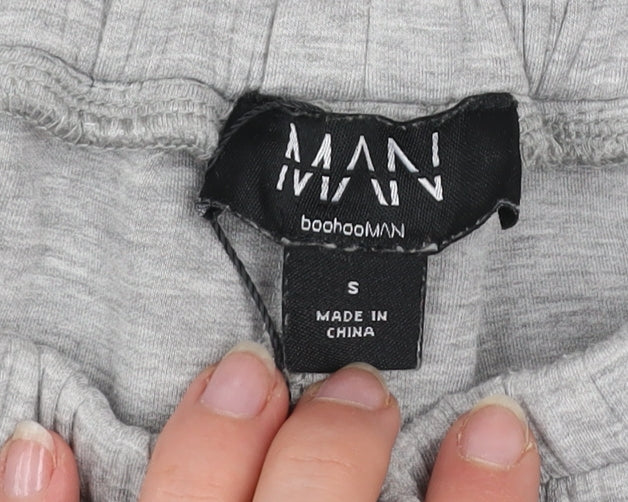 boohooMAN Men's Grey Athletic Sweat Shorts Small Tall Fit