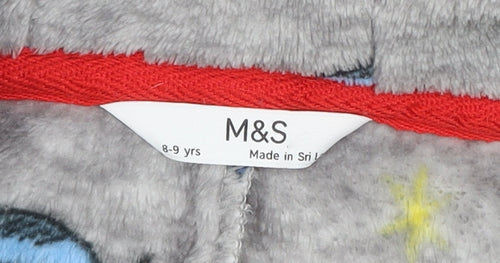 Marks and Spencer Boys Grey Marvel Superhero Fleece Onesie 8-9 Years Hooded Zip