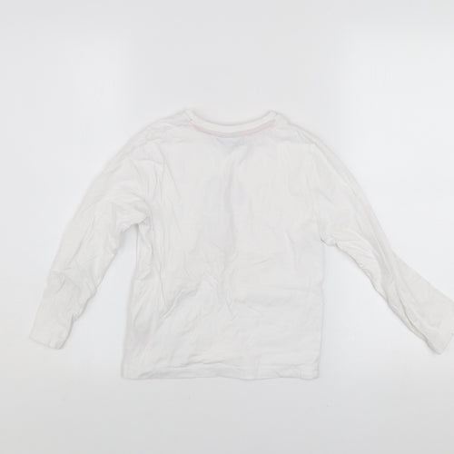 Disney Minnie Mouse Girls White Long Sleeve T-Shirt 6-7 Years Classic Cotton