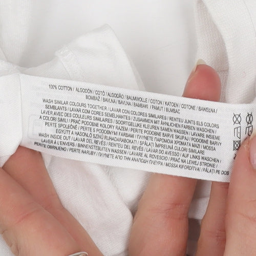 Disney Minnie Mouse Girls White Long Sleeve T-Shirt 6-7 Years Classic Cotton