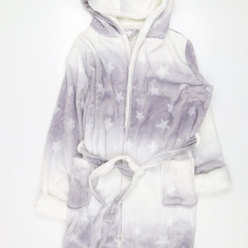 Next Women’s Multicoloured Star Fleece Hooded Robe L 16-18