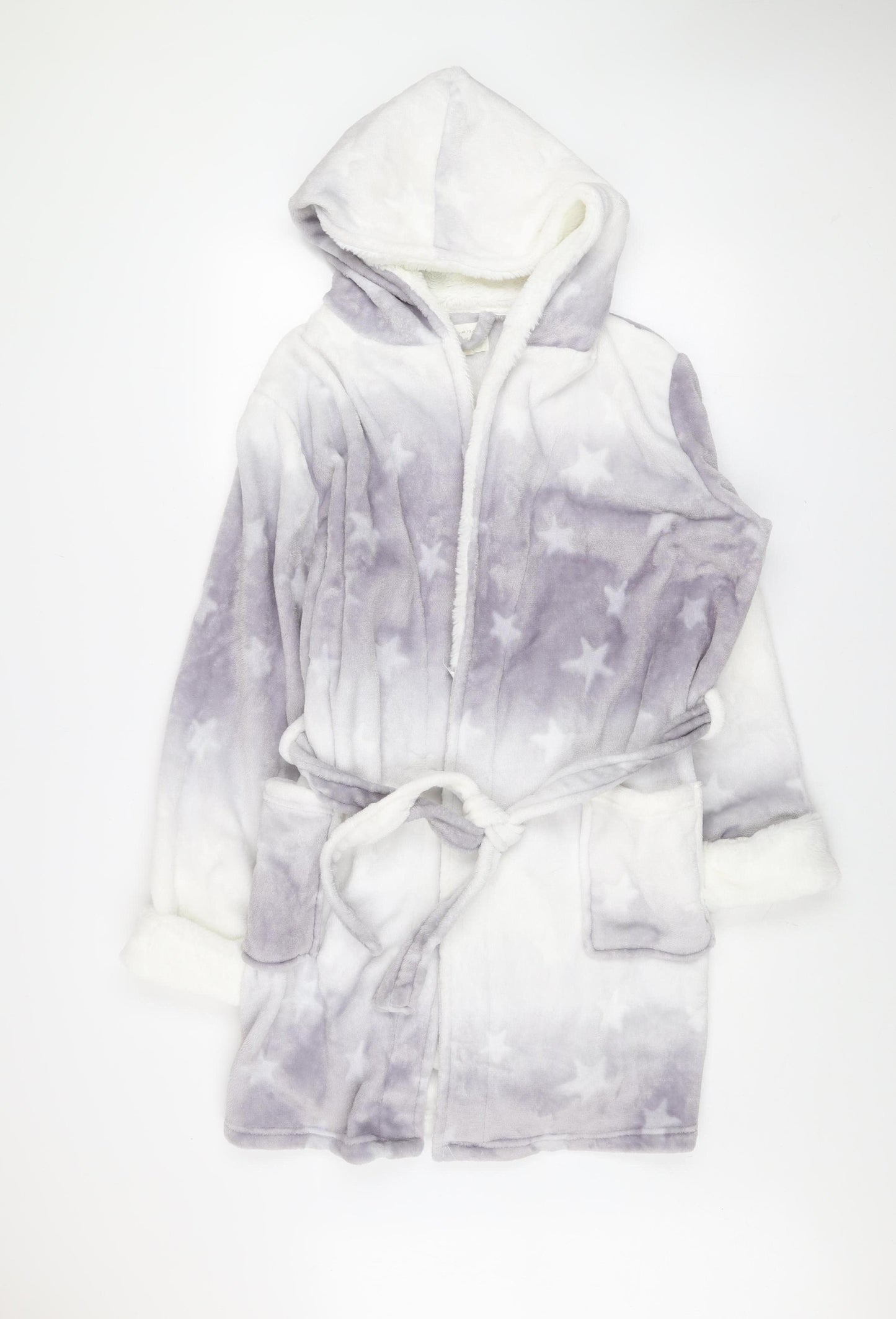 Next Women’s Multicoloured Star Fleece Hooded Robe L 16-18