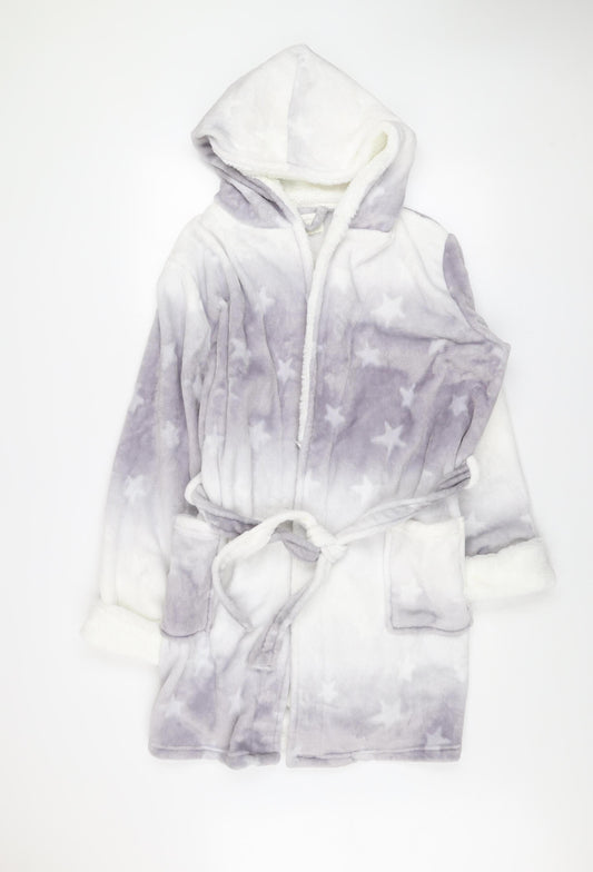 Next Women’s Multicoloured Star Fleece Hooded Robe L 16-18