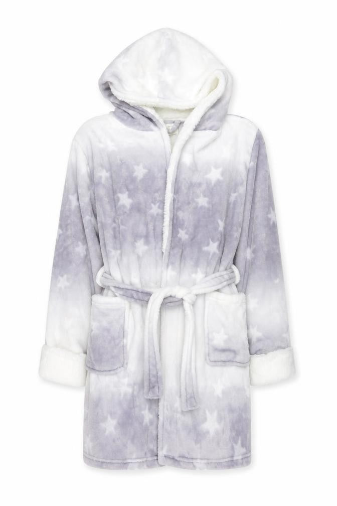 Next Women’s Multicoloured Star Fleece Hooded Robe L 16-18