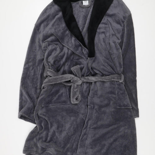 Finest Made Clothing Co Mens Grey Fleece Belted Robe XL