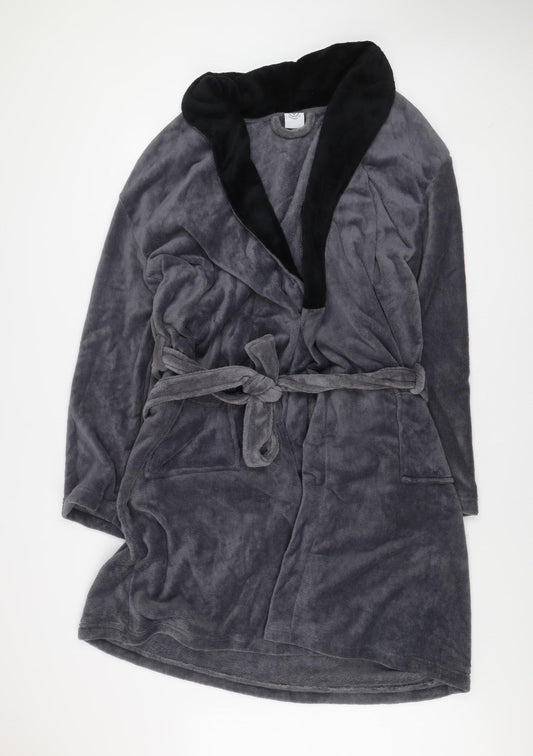 Finest Made Clothing Co Mens Grey Fleece Belted Robe XL