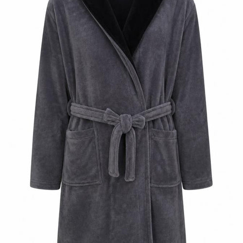 Finest Made Clothing Co Mens Grey Fleece Belted Robe XL