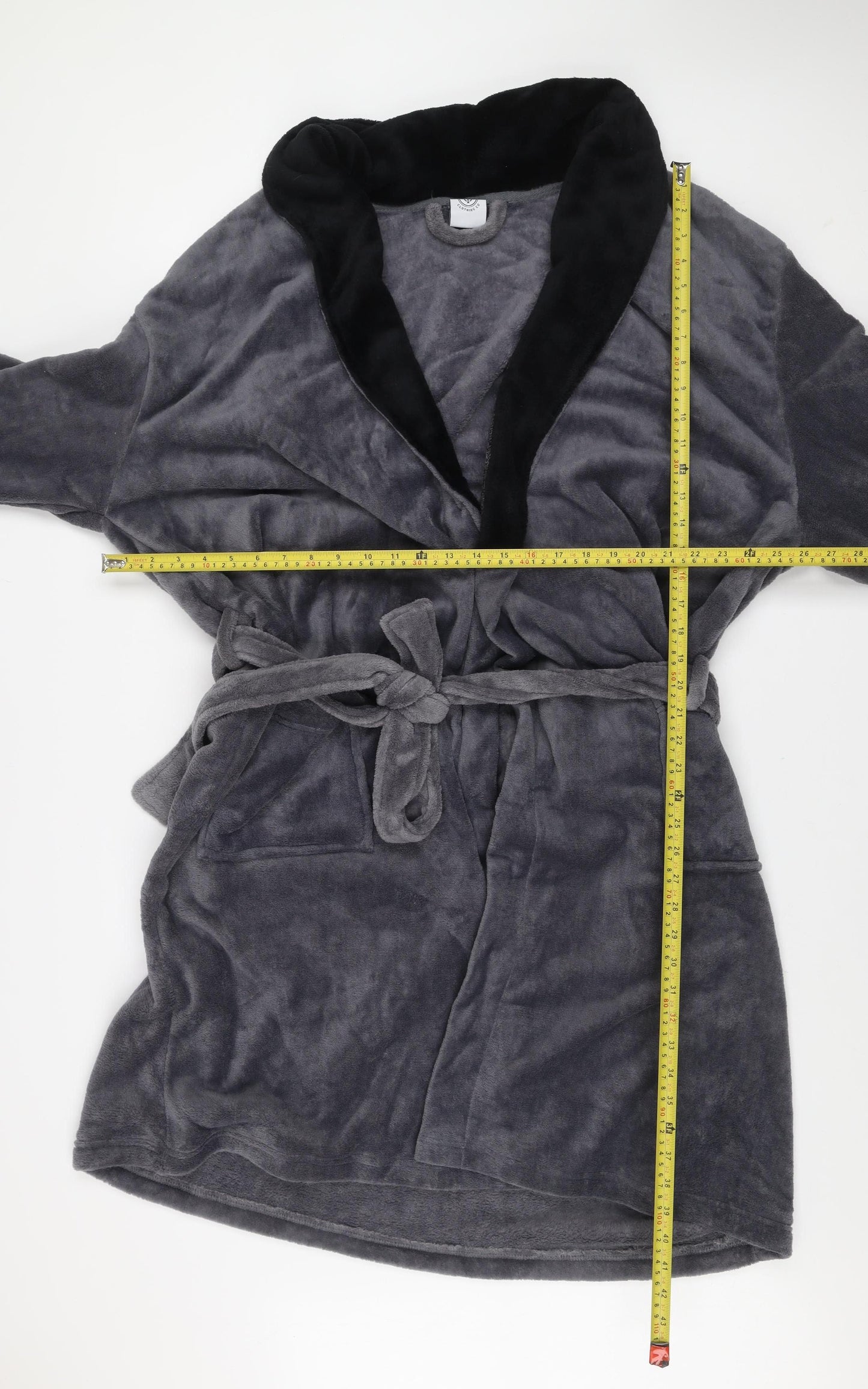 Finest Made Clothing Co Mens Grey Fleece Belted Robe XL
