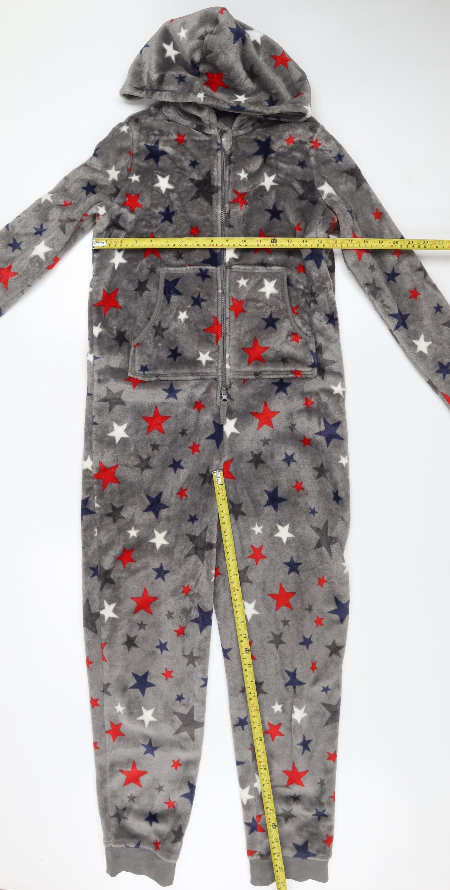 Marks and Spencer Boys Grey Star Fleece Hooded Onesie 13-14 Years