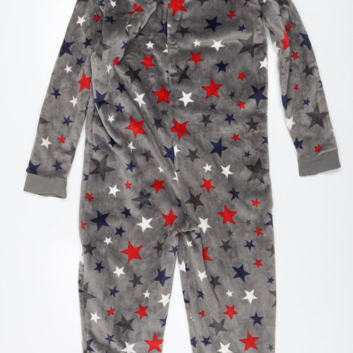 Marks and Spencer Boys Grey Star Fleece Hooded Onesie 13-14 Years