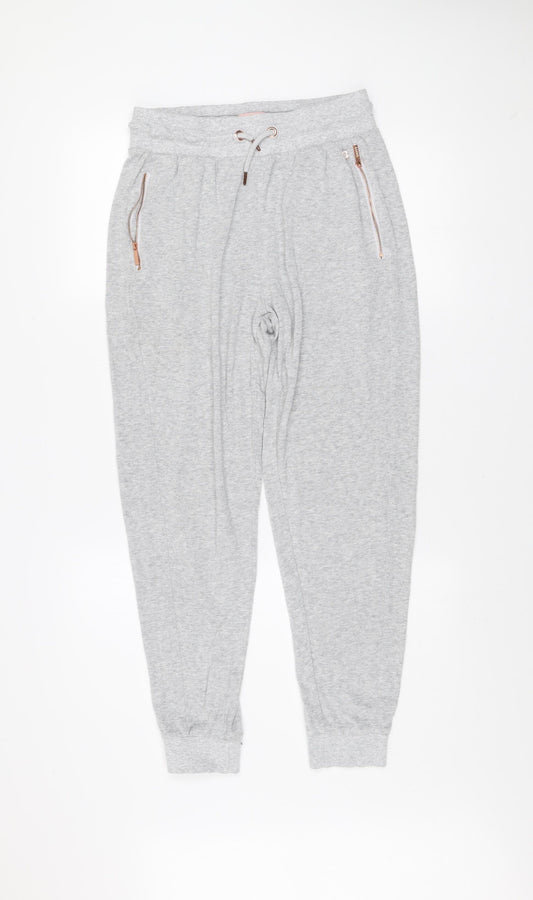 Lipsy Women Grey Jogger Trousers Size 12 Elastic Waist Sportswear