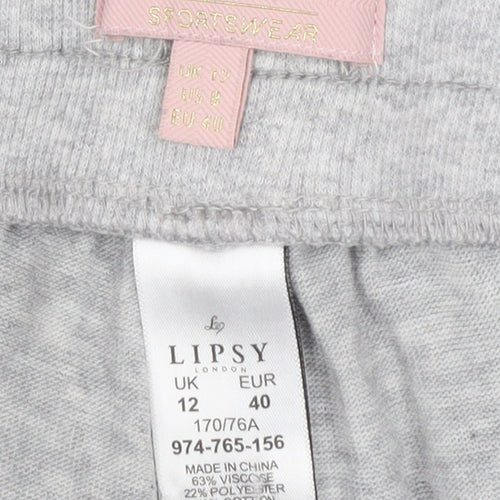 Lipsy Women Grey Jogger Trousers Size 12 Elastic Waist Sportswear