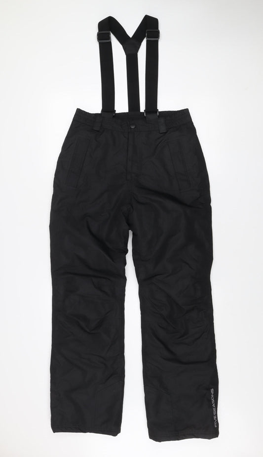 Five Seasons Womens Black Size 8 Snow Pants Waterproof Ski Trousers
