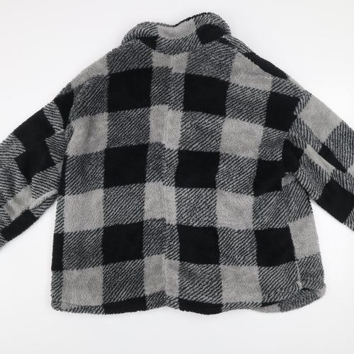 SHEIN Curve Women’s Grey Check Fleece Button Jacket 2XL