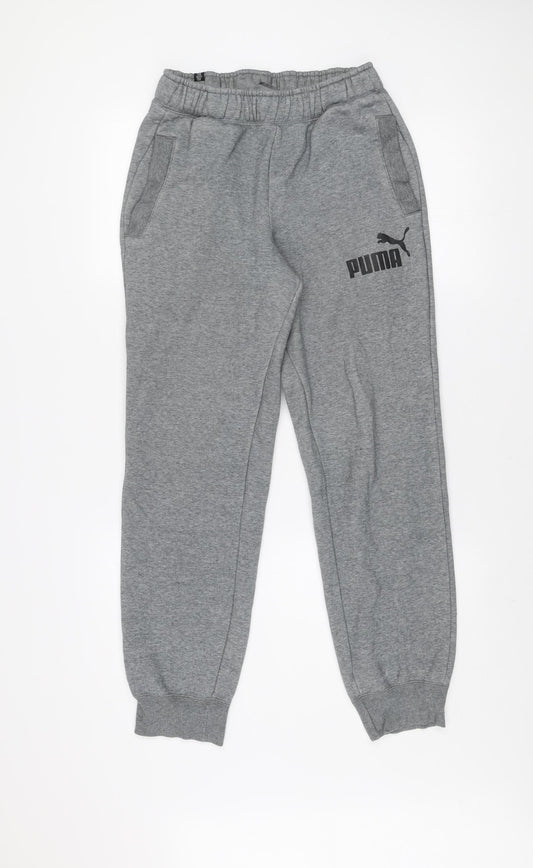 Puma Men's Grey Jogger Sweatpants S Regular Fit Comfort Activewear