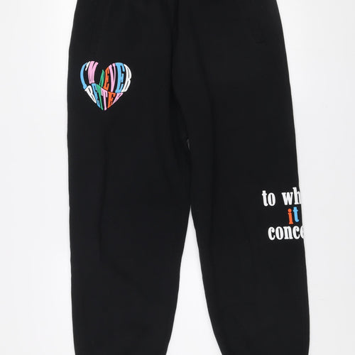 Couture Women’s Black Jogger Sweatpants Size 12 Elastic Waist Tapered Fit