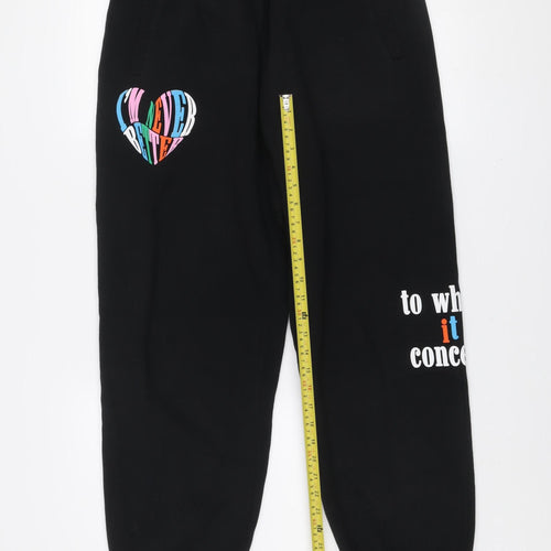 Couture Women’s Black Jogger Sweatpants Size 12 Elastic Waist Tapered Fit