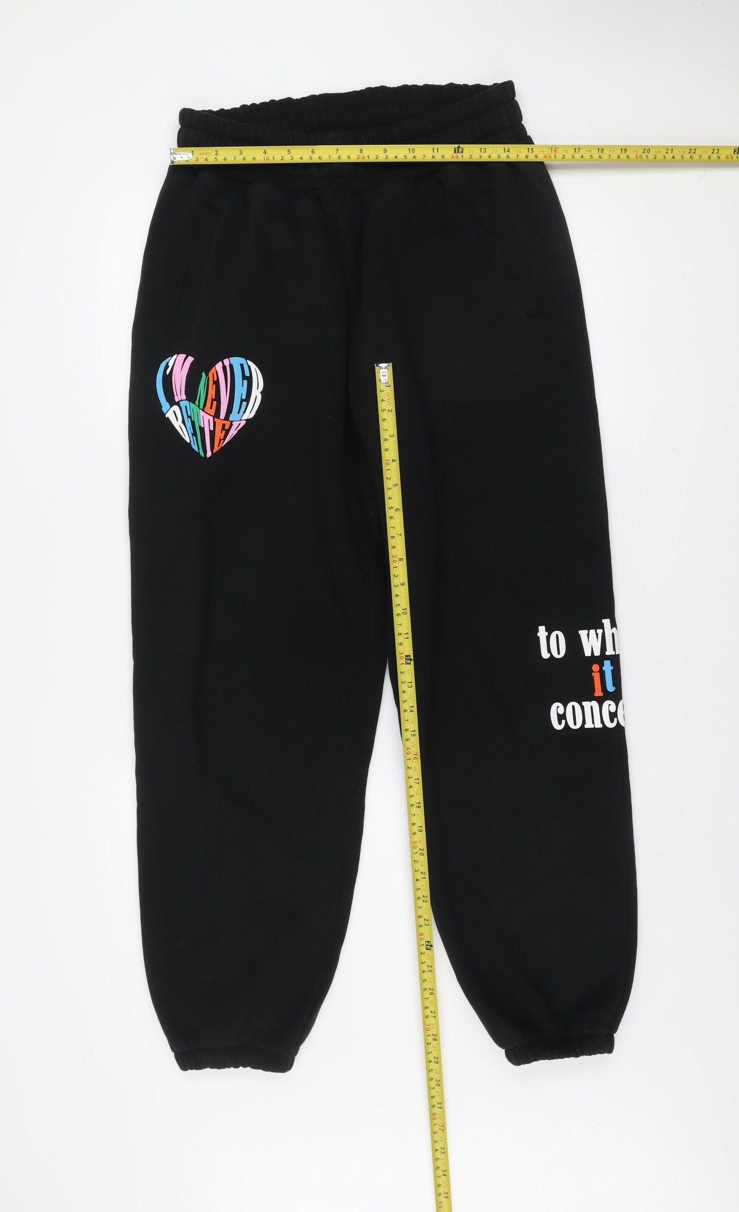 Couture Women’s Black Jogger Sweatpants Size 12 Elastic Waist Tapered Fit