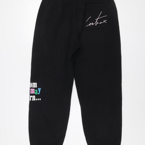 Couture Women’s Black Jogger Sweatpants Size 12 Elastic Waist Tapered Fit