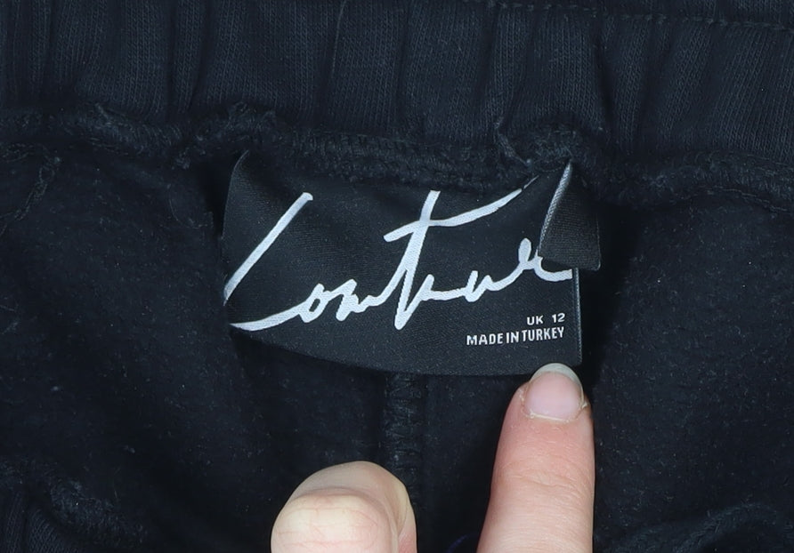 The Couture Club Black Jogger Womens Activewear Trousers Size 12