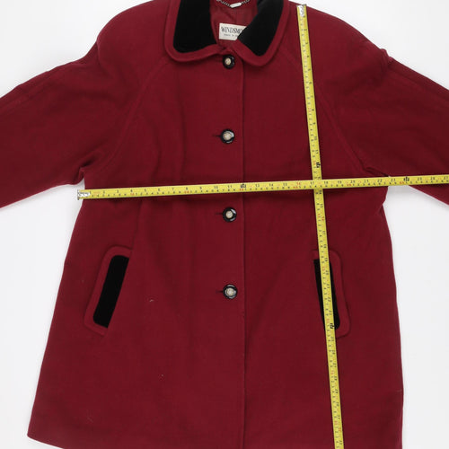 Windsmoor Womens Red Wool Overcoat Size 12 Classic Winter Coat