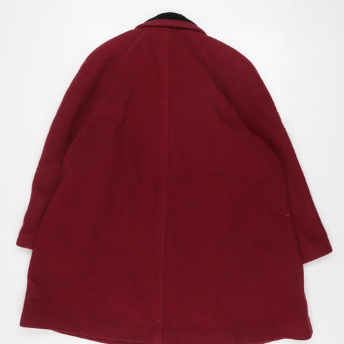 Windsmoor Womens Red Wool Overcoat Size 12 Classic Winter Coat