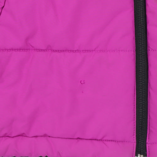 Adidas Girls Black & Pink Hooded Puffer Jacket 9-10 Years