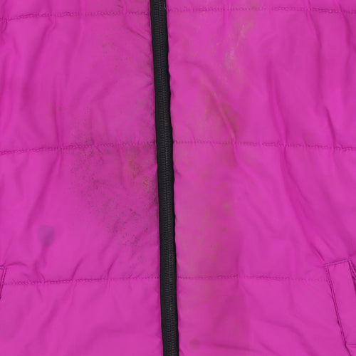 Adidas Girls Black & Pink Hooded Puffer Jacket 9-10 Years