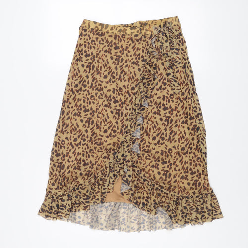 Red Herring Women’s Brown Leopard Print Ruffle Mini Skirt Size 10