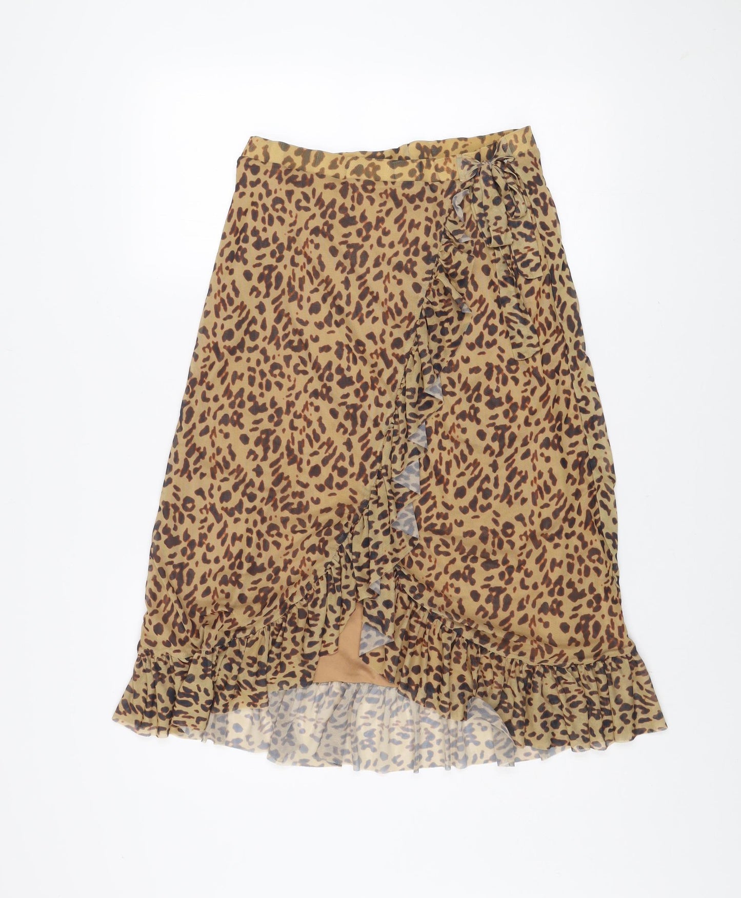 Red Herring Women’s Brown Leopard Print Ruffle Mini Skirt Size 10