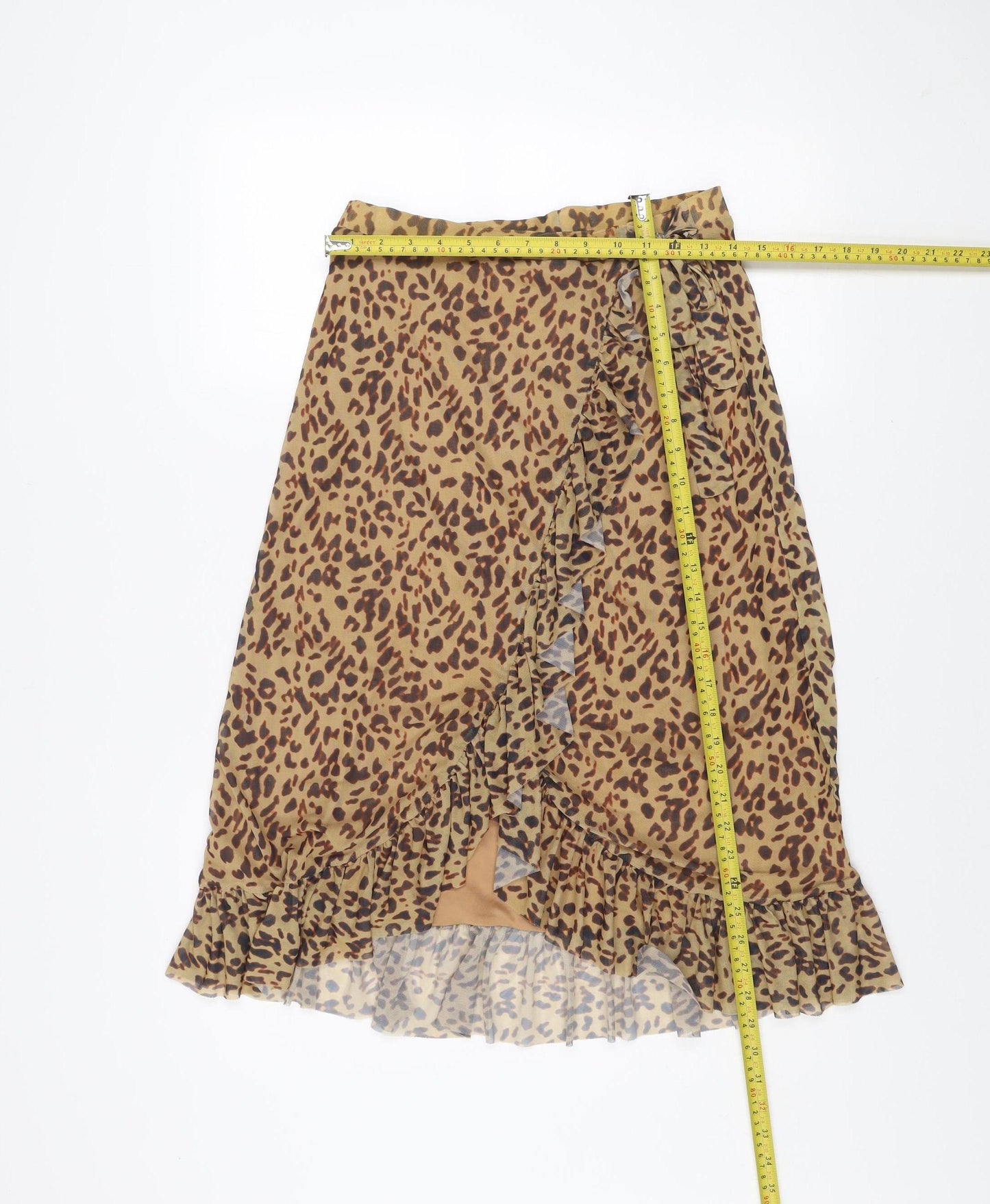 Red Herring Women’s Brown Leopard Print Ruffle Mini Skirt Size 10