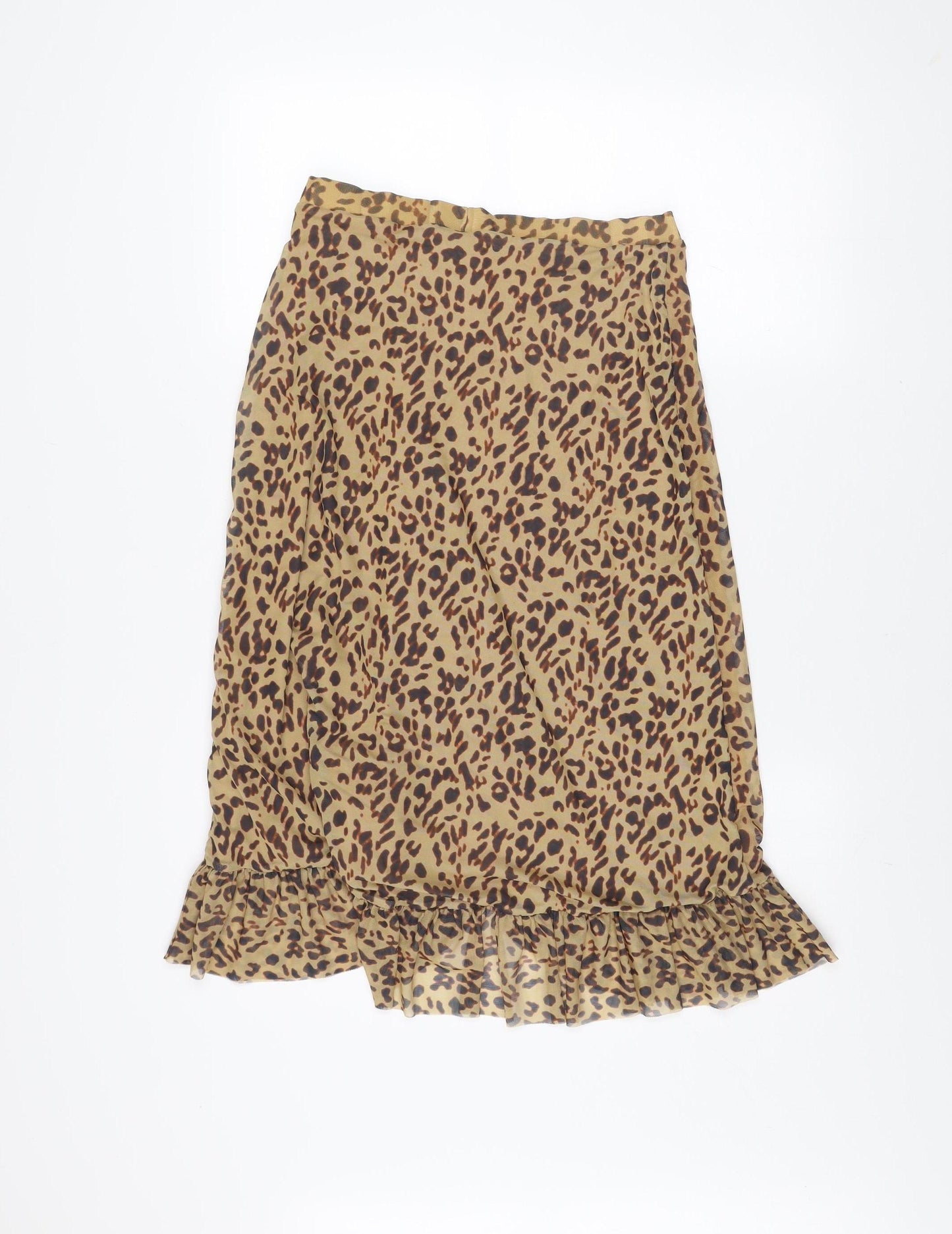 Red Herring Women’s Brown Leopard Print Ruffle Mini Skirt Size 10