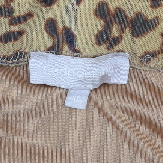 Red Herring Women’s Brown Leopard Print Ruffle Mini Skirt Size 10