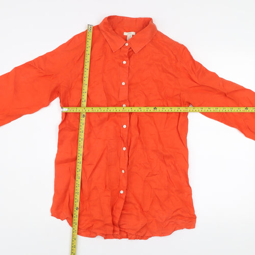 J.Crew Women’s Orange Cotton Long Sleeve Button-Up Shirt Size 8