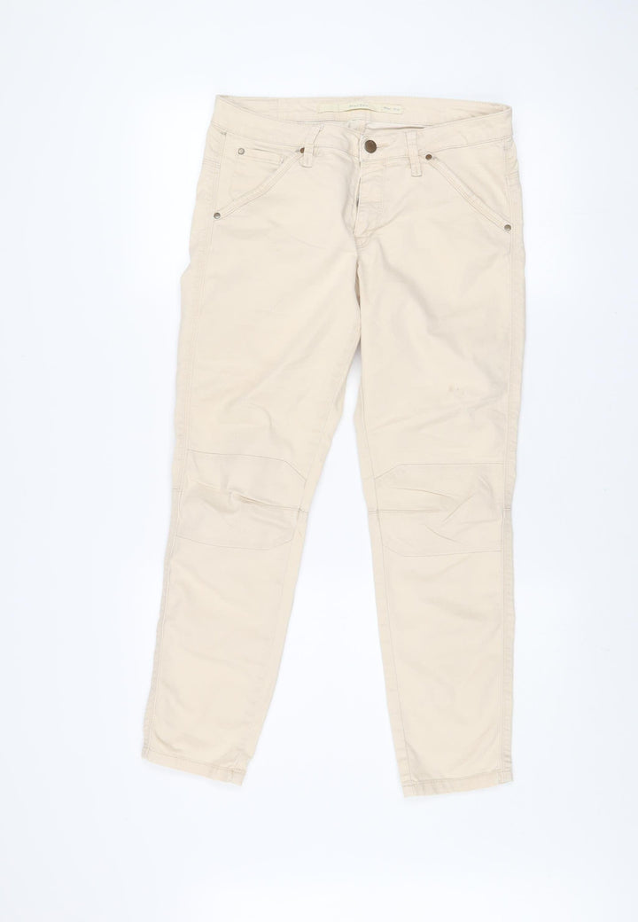 Part Two Women’s Beige Cotton Blend Cargo Trousers Size 12 Regular