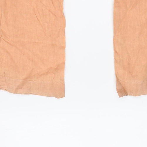Guess Women's Beige Linen Cargo Trousers Size M Regular Fit