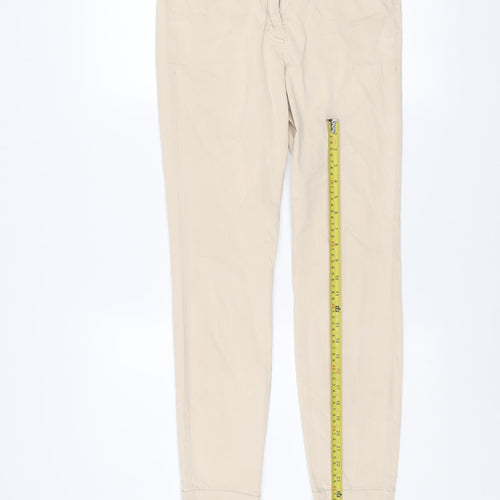 Luisa Cerano Women's Beige Chino Trousers Size 10 Slim Fit