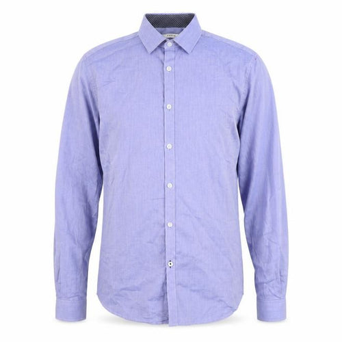 Jack & Jones Men’s Blue Slim Fit Long Sleeve Cotton Button-Up Shirt S