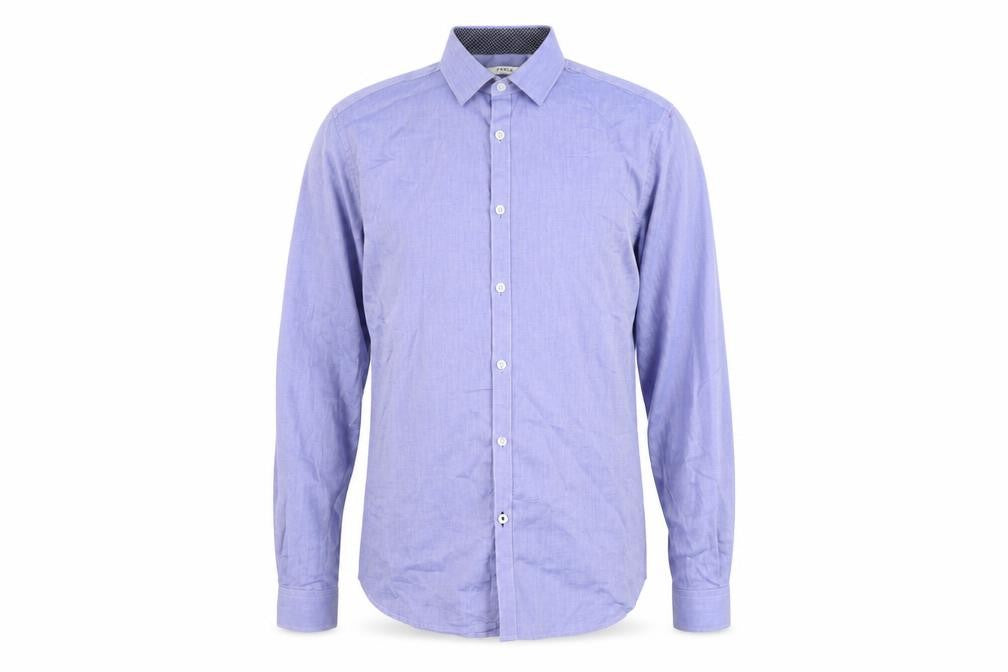 Jack & Jones Men’s Blue Slim Fit Long Sleeve Cotton Button-Up Shirt S