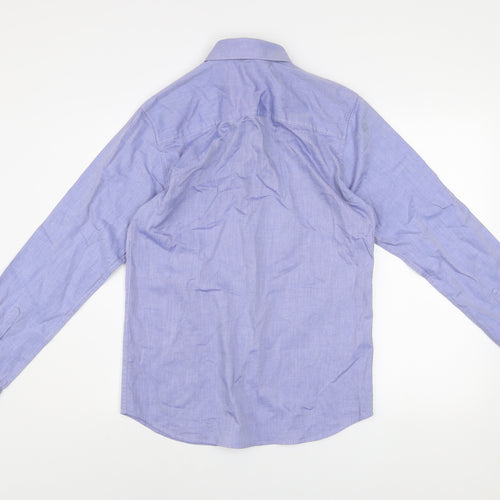 Jack & Jones Men’s Blue Slim Fit Long Sleeve Cotton Button-Up Shirt S
