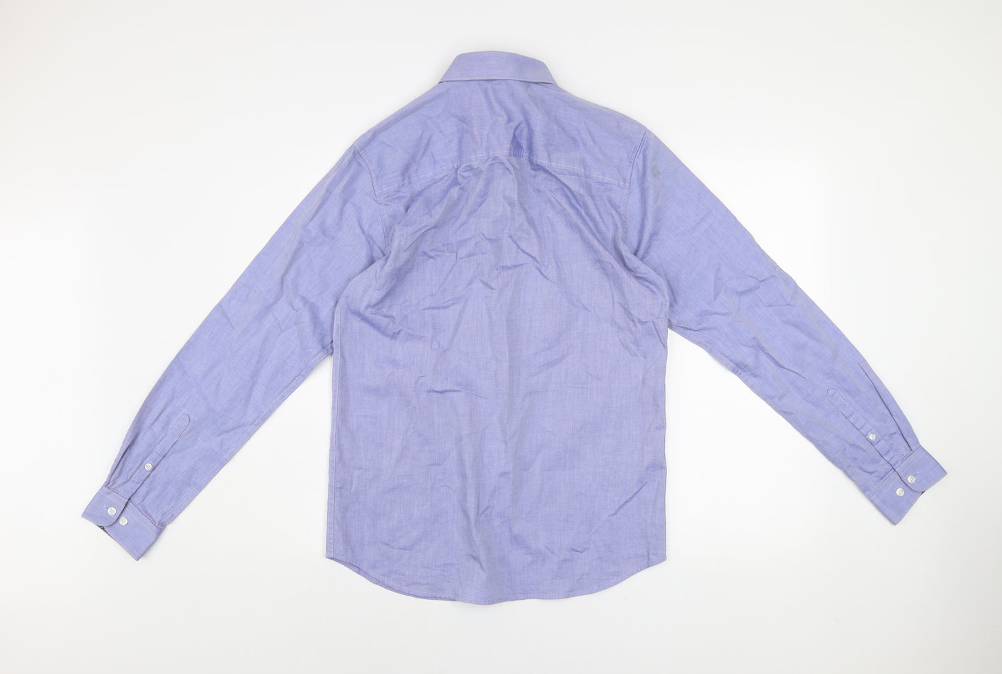 Jack & Jones Men’s Blue Slim Fit Long Sleeve Cotton Button-Up Shirt S