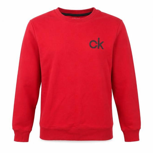 Calvin Klein Men's Red XS Pullover Sweatshirt Logo Crew Neck