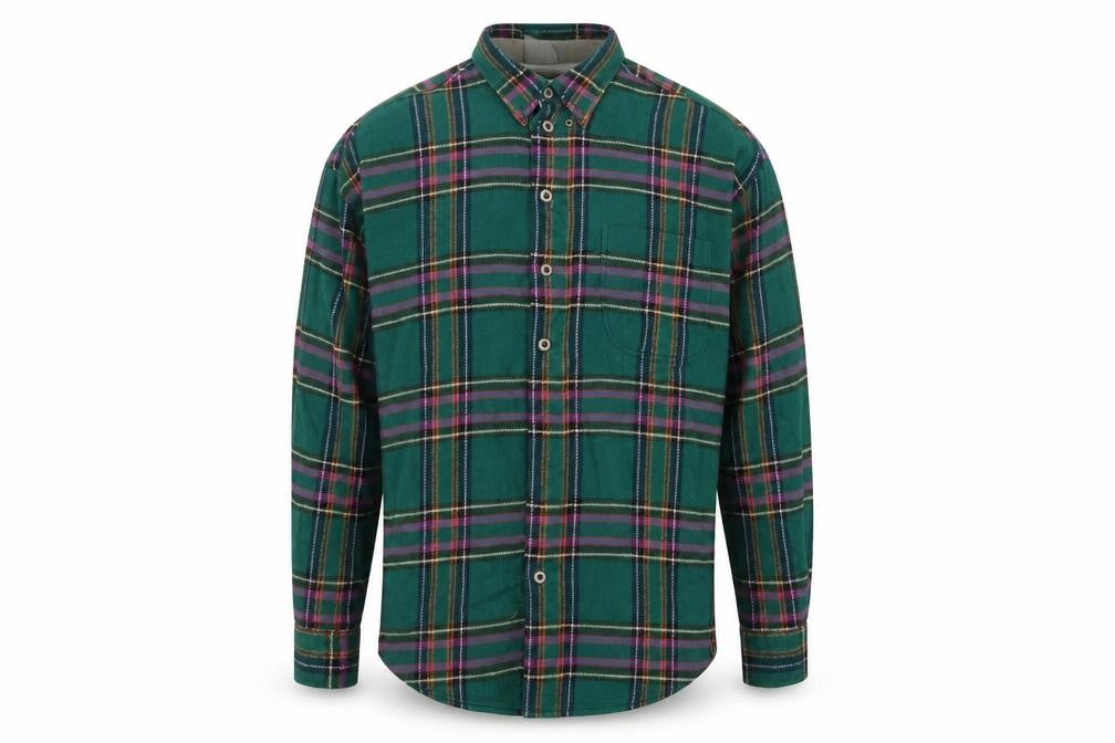 Haupt Men Green Plaid Button-Up Long Sleeve Cotton Shirt Size 41/42