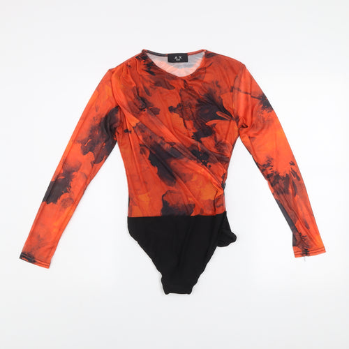 AX Paris Women's Multicoloured Mesh Long Sleeve Bodysuit Size 8
