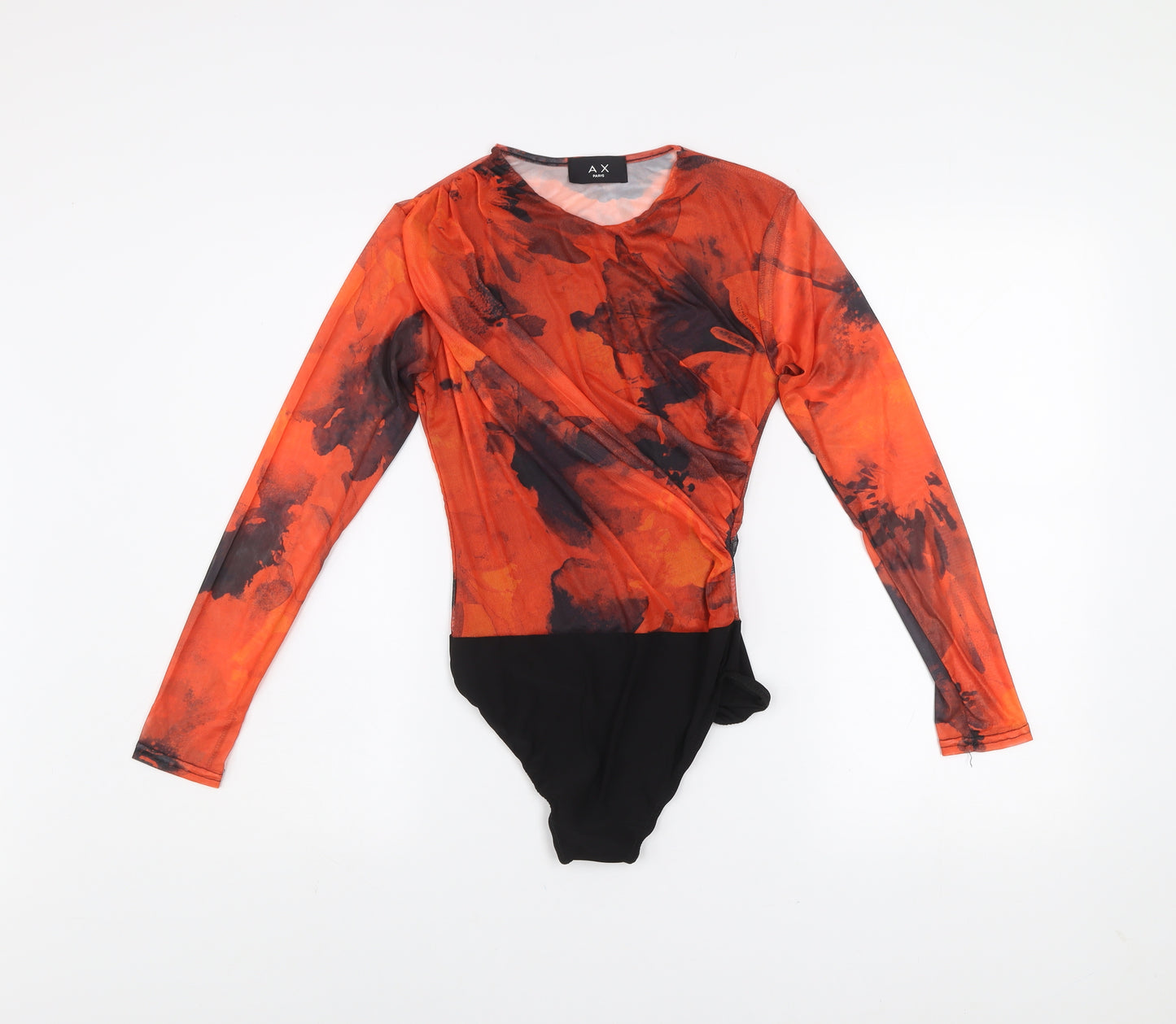 AX Paris Women's Multicoloured Mesh Long Sleeve Bodysuit Size 8