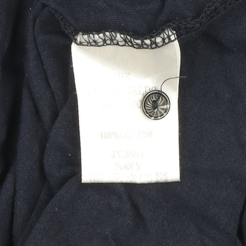 The Spitalfields Shirt Co Mens Blue XL Short Sleeve Cotton Polo